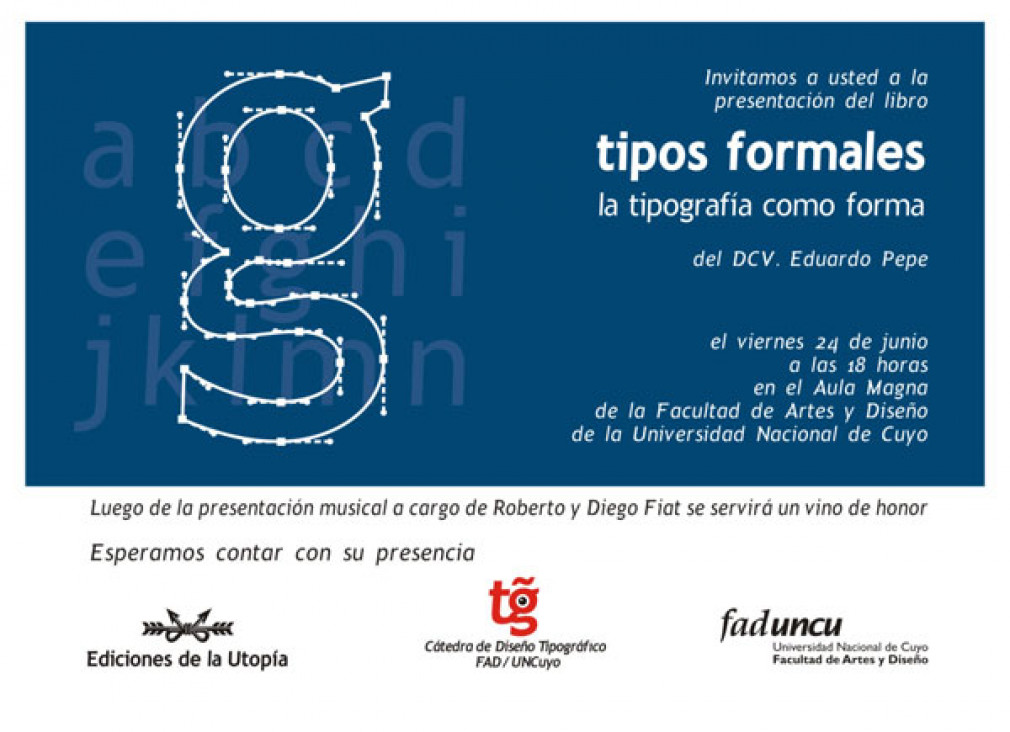 imagen Presentación del libro "Tipos formales: la tipografía como forma"