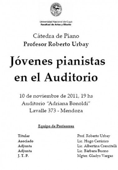 imagen Concierto de Cátedra de Piano del Profesor Roberto Urbay