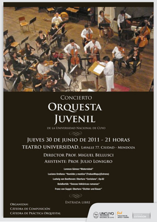 imagen Concierto de la Orquesta Juvenil de la Universidad Nacional de Cuyo