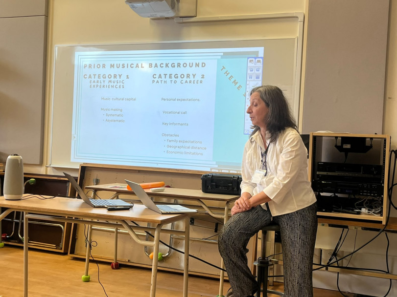 imagen La Prof. Alejandra García Trabucco participó en encuentros internacionales de educación musical en Canadá