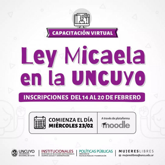 imagen Nueva cohorte del curso virtual "Ley Micaela en la UNCUYO"