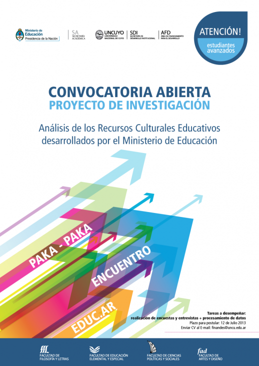 imagen Convocatoria  a estudiantes avanzados para participar de la evaluación de materiales educativos audiovisuales, digitales y editoriales del Ministerio de Educación de la Nación.