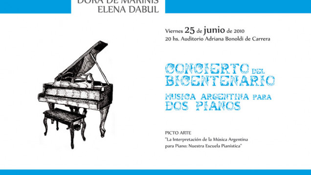 imagen CONCIERTO DEL BICENTENARIO - MUSICA ARGENTINA PARA DOS PIANOS