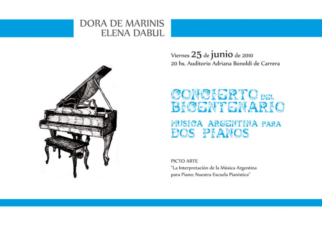 imagen CONCIERTO DEL BICENTENARIO - MUSICA ARGENTINA PARA DOS PIANOS