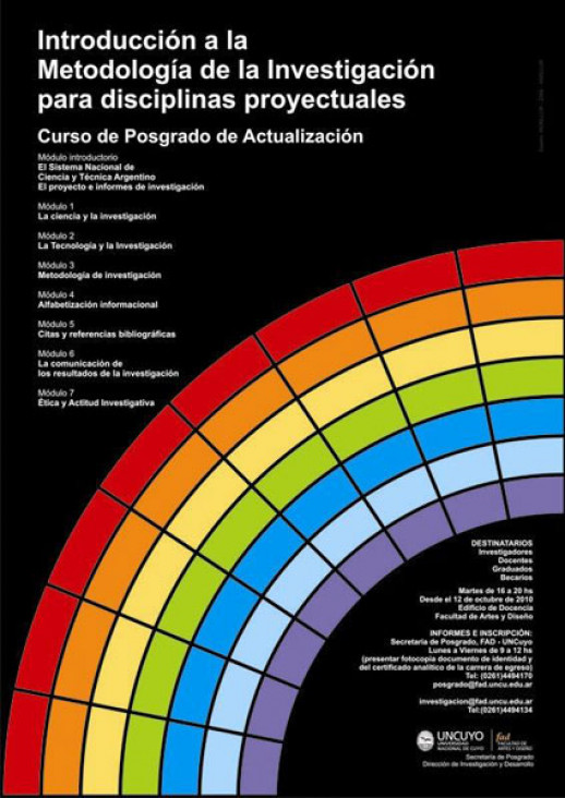 imagen Curso de posgrado de actualización "INTRODUCCIÓN A LA METODOLOGÍA DE LA INVESTIGACIÓN EN  DISCIPLINAS PROYECTUALES".