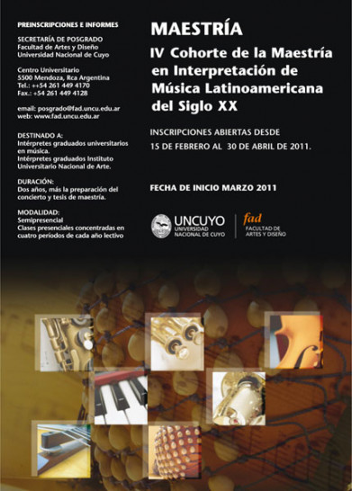 imagen Inscripciones para Maestría en Interpretación de Música Latinoamericana