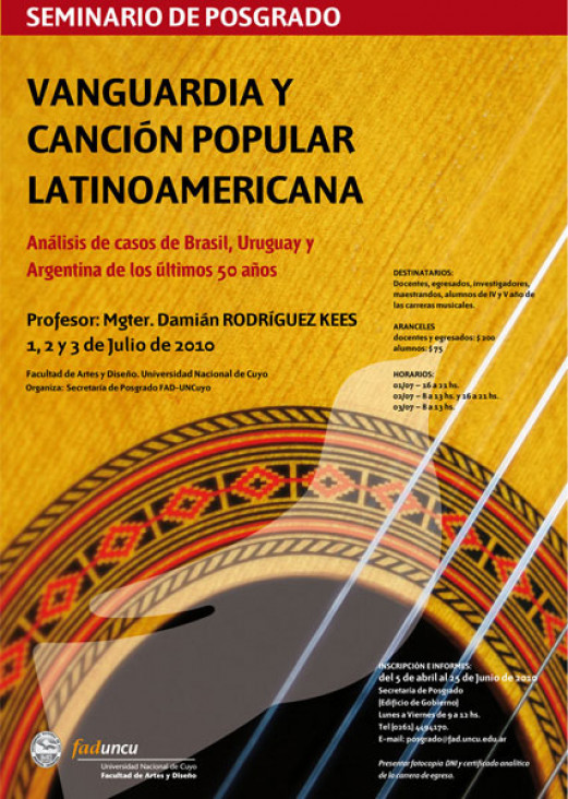 imagen SEMINARIO DE POSGRADO VANGUARDIA Y CANCIÓN POPULAR LATINOAMERICANA