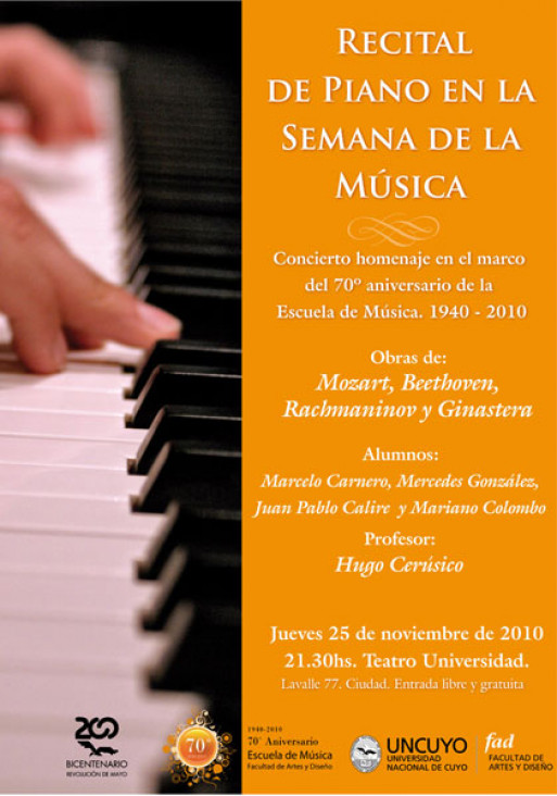 imagen RECITAL DE PIANO en la Semana de la Música