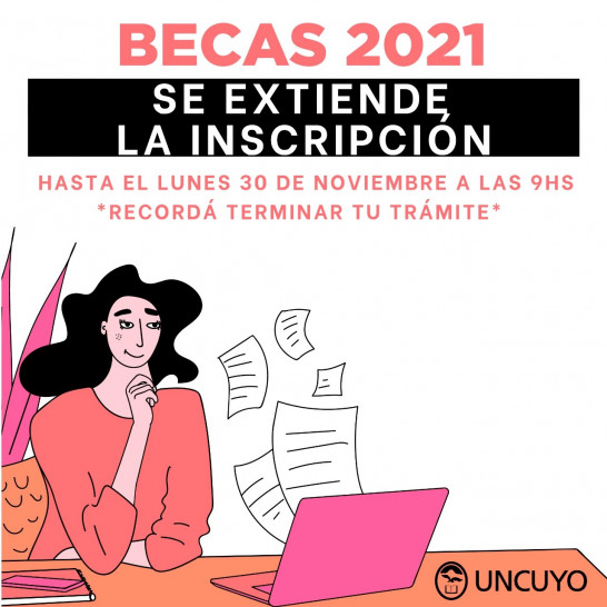 imagen Becas UNCUYO 2021: extienden el plazo hasta el 30 de noviembre