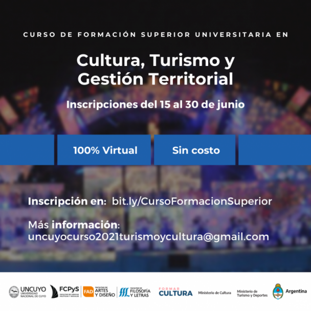 imagen Abre inscripción para Curso de Formación Superior Universitaria en Cultura, Turismo y Gestión Territorial
