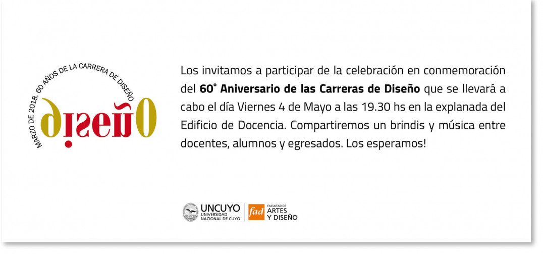 imagen Invitación al festejo del 60 aniversario de Diseño