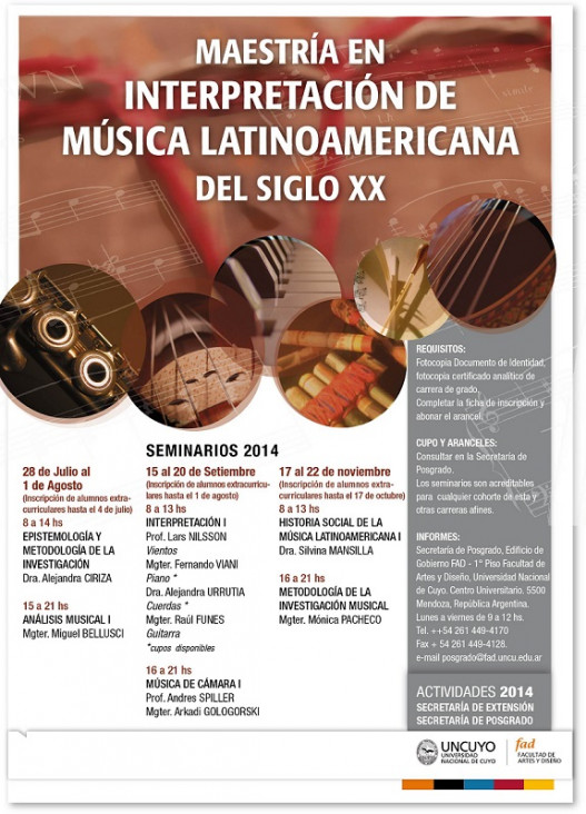 imagen Seminarios 2014 de la Maestría en Interpretación en Música Latinoamericana