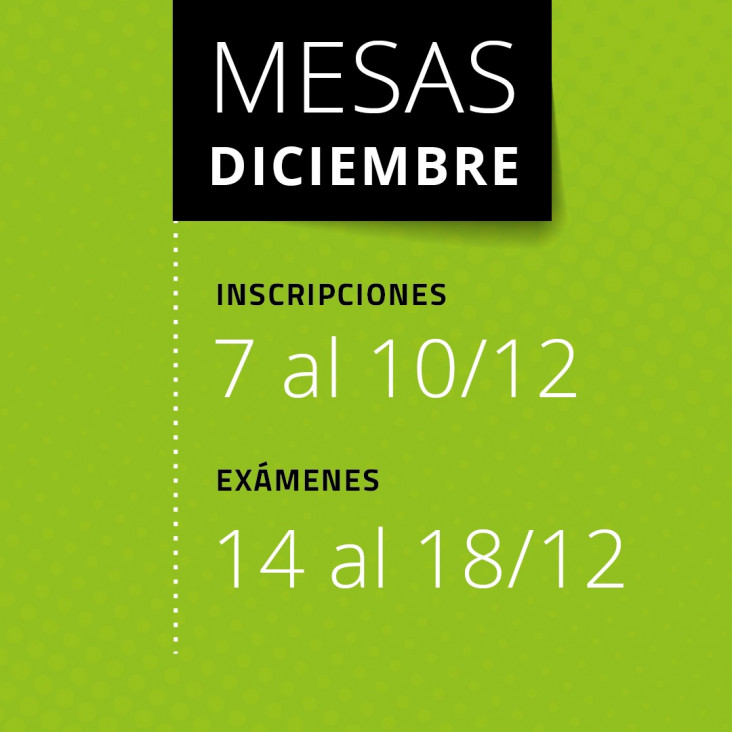 imagen Estas son las fechas de las mesas de diciembre