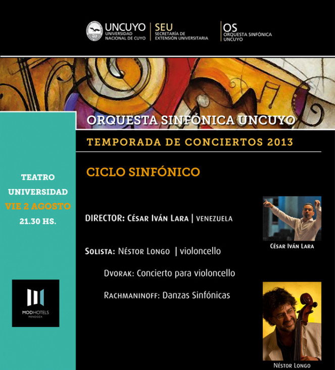 imagen La Orquesta Sinfónica UNCuyo interpretará a Dvorak y Rachmaninoff.