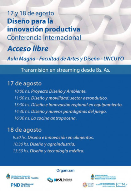 imagen Conferencia Internacional Diseño para la Innovación Productiva: el programa en Mendoza