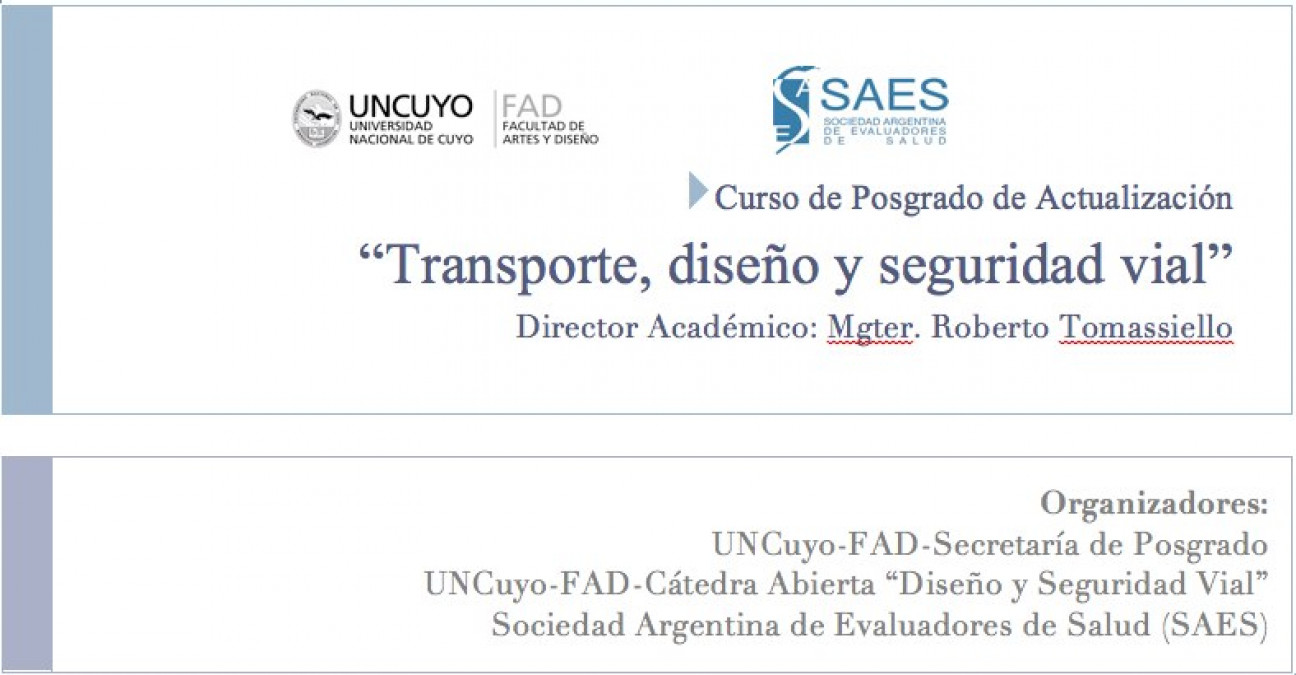 imagen Curso de Posgrado de Actualización "Transporte, diseño y seguridad vial"